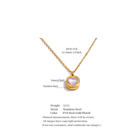 Collier pendentif carré cœur vintage JINYOU 7676 en acier inoxydable plaqué or véritable PVD, bijou romantique