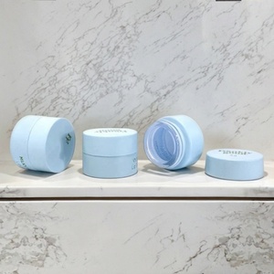 Envases de Lujo para Crema de Ojos, 5g 10g, Frascos Cosméticos Redondos de Vidrio Esmerilado Rosa Mate con Tapas de Plástico para el Cuidado de la Piel - Product Image 1