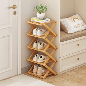 Factory Custom Vertical Wood <b>Shoe</b> Shelf OEM ODM Bespoke Multi Tier Narrow Footwear Organizer Household Entry Storage - Product Image 1