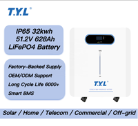 Baterai LiFePO4 Solid State T.Y.L 51.2V 628Ah Garansi 3 Tahun 6000+ Siklus Bersertifikasi CE Desain Berdiri dengan Roda Energi Rumah Tangga