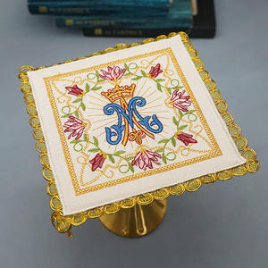 Sacerdote italiano's Mass Ritual estilo europeo cáliz Mat tela al por mayor 10% hilo <span class=keywords><strong>de</strong></span> seda bordado gasa babero tipo - Product Image 4