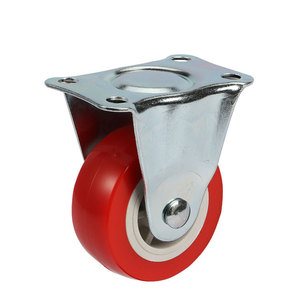 Furniture <b>Caster</b> 2 Inch Red Rubber <b>Wheel</b> Plate Mount Directional Durable Industrial Use - Product Image 4
