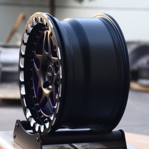 <span class=keywords><strong>Rines</strong></span> HTOR de 15x10 Pulgadas 5x114.3 con Beadlock Forjado para Carreras Todoterreno, Color Negro y Morado, Compatibles con Wrangler YJ TJ <span class=keywords><strong>Cherokee</strong></span> <span class=keywords><strong>XJ</strong></span> Ranger - Product Image 3