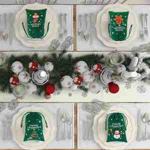 Reusable Velvet Christmas Drawstring Storage Bag-Festive Patterned Holiday Gift Sack for <b>Small</b> Gifts Stocking Stuffers Custom - Product Image 4