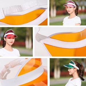 Custom Logo Pvc Plastic Visor Cap Adjustable Multi-Color Summer Beach Travel <b>Hat</b> Wholesale Sports Cycling for - Product Image 4