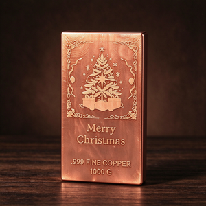 Barre de cuivre souvenir de 1 kg pour cadeau de Noël - Product Image 4