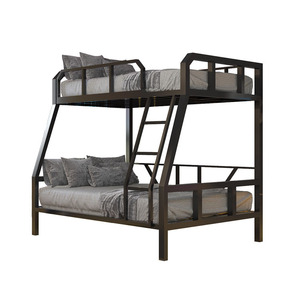 Cama litera doble de metal resistente de estilo moderno para adultos, ideal para hoteles y apartamentos. - Product Image 1