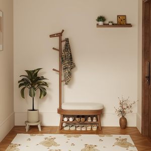 US Stock Modern Wooden Narrow <strong>Shoe</strong> <strong>Bench</strong> &amp; <strong>Coat</strong> <strong>Rack</strong> with <strong>Shoe</strong> Storage for Entryway <strong>Shoe</strong> <strong>Bench</strong> Entryway <strong>Coat</strong> <strong>Rack</strong> XD018 - Product Image 1