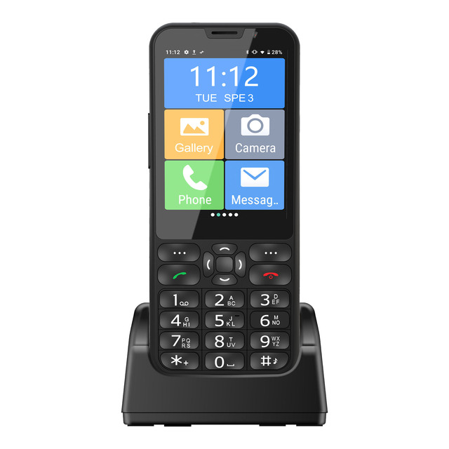 D70 Customizable 4G LTE Touch Screen Big Button Senior Phone with French/German Support SOS GPS Dual SIM