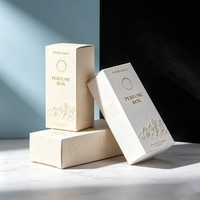 Boîtes d'emballage de parfum en papier recyclé personnalisées avec gaufrage doré, boîte cosmétique haut de gamme blanche pour soins de la peau et rouges à lèvres