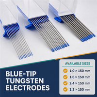 Électrodes en tungstène à pointe bleue TIG 150 mm pour soudeurs professionnels, boîtier mobile, corps d'électrode durable, qualité constante, boîte de rangement