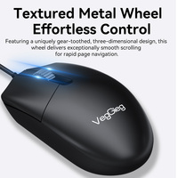Souris de bureau filaire Veggieg, molette de défilement en métal, sans batterie, plug-and-play, compatible avec les appareils USB-A