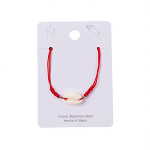 Red Transport Knot <b>Shell</b> <b>Bracelet</b> Stainless Steel Elegant Unisex Everyday Wear - Product Image 1