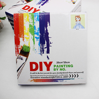 Prix de Gros : Peinture par Numéros DIY pour Enfants, Toile avec Cadre, Décoration Murale de Chambre pour Enfants 20X20cm