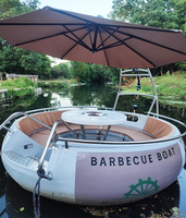 Bateau Donut KAIP Eco 250 cm pour 7-8 Personnes, Barbecue au Charbon de Bois ou à Gaz, avec Moteur Électrique ou à Essence
