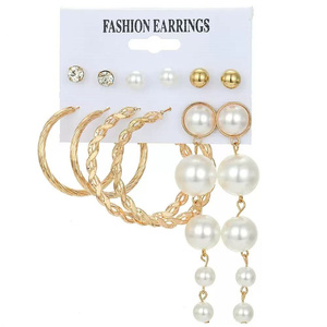 Juego de Aretes Colgantes de Aleación Chapados en Oro, Multi-estilo, con Mariposas e Imitación de Perlas, Joyería de Moda para Mujer, Uso Diario - Product Image 5