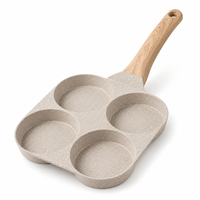 Poêle à œufs carrée antiadhésive en aluminium 4 tasses, vente en gros directe usine, pour petit-déjeuner et crêpes, idéale pour la cuisine domestique