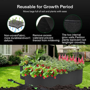 Jardinera Elevada Ovalada de 75x150x30cm, Bolsa de Cultivo Grande de Tela para Plantas de Exterior, Bolsa de Cultivo de Hierbas y Vegetales No Tejida - Product Image 2