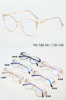 Montures de lunettes optiques oeil de chat en métal pour femmes à la mode Temple Anti-lumière bleue Design Logo personnalisé Lunettes colorées