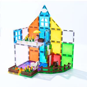 Tuiles magnétiques Magplayer compatibles avec les blocs de style Legoed, tuiles de construction magnétiques, tuiles de construction magnétiques 3D - Product Image 3