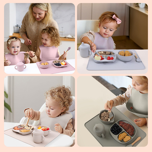 ชุดจานอาหารเด็กเกรดอาหาร 100% พร้อมโลโก้สั่งทำ สำหรับ<span class=keywords><strong>เด็ก</strong></span> กำลังเป็นที่นิยมในปี 2026 ผลิตภัณฑ์สำหรับเด็กทารกที่กำลังจะมาแรง - Product Image 6