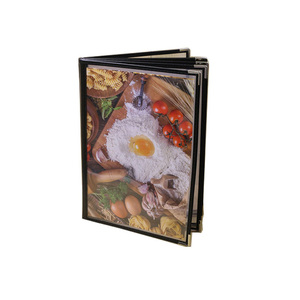 Protège-menu de café cousu 6 panneaux 12 vues en similicuir A4 de Yimi Leather - Product Image 3
