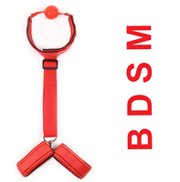 Ensemble de jouets sexuels en cuir noir pour hommes, bondage, SM, BDSM, menottes, sangles, bâillon, ensemble de liens croisés, équipement de retenue pour couples