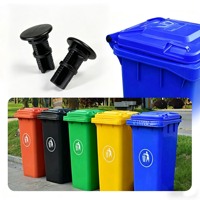 Charnières de couvercle de poubelle en plastique PP moulé par injection, noires, L43x33x18mm, compatibles avec les poubelles commerciales extérieures de 240L, pièces de rechange