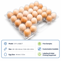 Boîte à œufs en PET transparente avec poignée, plateau à œufs en plastique portable, empilable, haute capacité de charge, support à œufs de qualité alimentaire, ferme avicole ISO