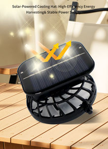 Chapeau de pêche ventilé à large bord, rechargeable USB et solaire, 3 vitesses, séchage rapide, avec support en langue espagnole pour hommes - Grande Vente - Product Image 4