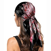 Foulards en Soie Personnalisés pour Invités, Rayés Bleu, Cachemire, Soie Polyester