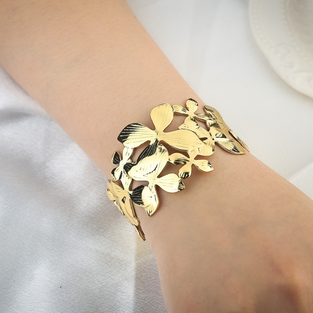 Custom 18k Gold Stainless Steel Cuff Bracelet Luxury Designer Fashion Jewelry Bracelets Bangles for Womens Jewelry