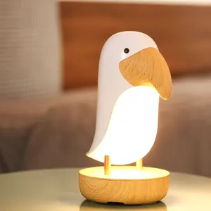 Рождественский подарок, прикроватная деревянная настольная лампа с регулируемой яркостью и зарядкой, атмосферный светильник для спальни
