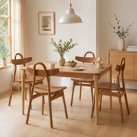 Chaise de café scandinave en bois EXL Furniture, chaise de salle à manger moderne nordique en bois massif, chaises de salle à manger en bois canné, mobilier commercial