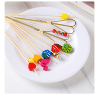 4.7 pouces 12cm nouveau style les plus populaires brochettes de coeur en bambou jetables écologiques Style coréen boucle brochette noeuds