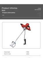 Steel-Man Industrial-Grade Electric Tool Mixer Paint and Coating Blender Handheld Cement Mixer GTH-100 220VFactory Direct