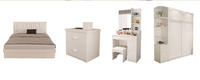 Ensemble de meubles de chambre à coucher modernes et luxueux, armoire et coiffeuse convertibles en lit simple avec rangement pour appartement