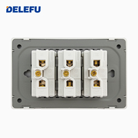 DELEFU - Enchufe de Pared Brasileño Modelo 118, Panel Blanco Ignífugo de PC, Interruptor de Pared Oculto de 20 A con USB+Tipo C