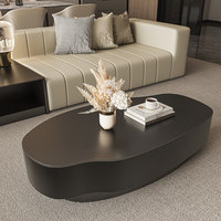 Table basse en dalle de pierre de forme spéciale - Design moderne minimaliste luxueux de forme elliptique pour différentes tailles, salon, maison