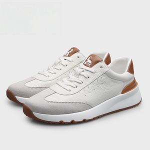 Baskets blanches en cuir véritable pour hommes, imperméables, respirantes, antidérapantes, à semelle épaisse, confortables, décontractées, pour la marche, en coton - Product Image 2