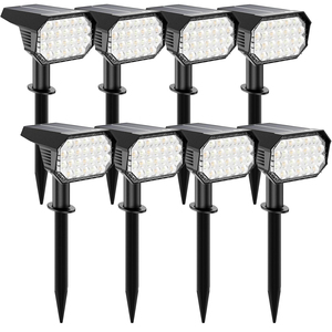 Black IP65 Waterproof Solar Garden Spot <b>Light</b> 24 SMD2835 <b>LEDs</b> 6000K Daylight Wireless Control for Outdoor Landscape Lighting - Product Image 1