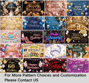 Bannière d'anniversaire personnalisée 70.8x43in 17th noir or ballon thème fête fond tapisserie garçon fille anniversaire toile de fond bannière - Product Image 4