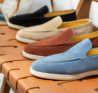 Mocassins en daim de qualité supérieure pour hommes, semelle en caoutchouc, chaussures plates à enfiler, toutes saisons, chaussures décontractées pour affaires, mocassins en cuir pour hommes