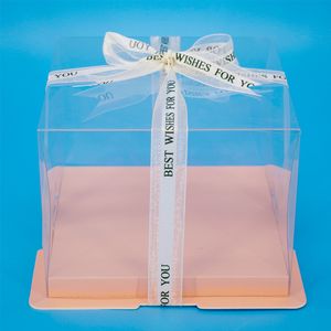 Molto <span class=keywords><strong>facile</strong></span> da montare scatola trasparente usa e getta per cibo torta fiore scatola Engangsklar 2 parti in 1 scatola torta per regalo - Product Image 6