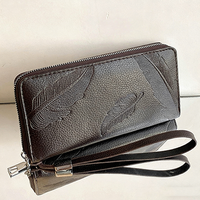 Dompet Pria Slim Kulit PU Hitam Logo Custom Dompet Pria Harga Terjangkau Sac a Main Homme En Cuir Portefeuille Pour Homme CD04