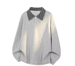T-shirt a maniche lunghe con colletto a quadri da uomo, <span class=keywords><strong>polo</strong></span> primaverile, <span class=keywords><strong>polo</strong></span> personalizzate con bottoni. - Product Image 4