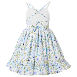Robe florale pour filles en coton, dos nu, robe bébé, robe à bretelles réglables, vêtements décontractés pour enfants de 1 à 10 ans - Product Image 6