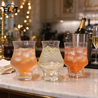Verre à tulipe moderne de luxe, 300 ml, côtelé, résistant au lave-vaisselle, en cristal, pour la maison, le bar, l'hôtel, le thé, le café, directement de l'usine