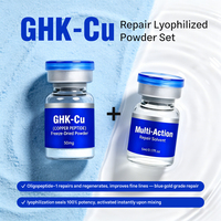 Kit de soin du visage OEM personnalisé avec poudre lyophilisée de peptide de cuivre bleu GHK-Cu pour la réparation post-procédure et la protection cutanée