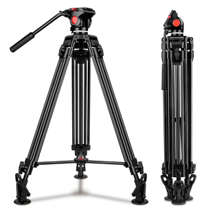 Trípode profesional de aluminio para teléfono móvil, patas telescópicas de carga de 10kg, soporte Vlog resistente con diseño plegable de nivel de burbuja - Product Image 1